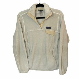 Patagonia Raw Linen Off White X-Dye Retool Snap T Fleece Jacket Pullover Top S